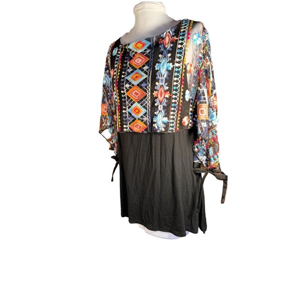 Raozoli Colorful Embroidery Blouse Tunic Women Size Large - Picture 3 of 10